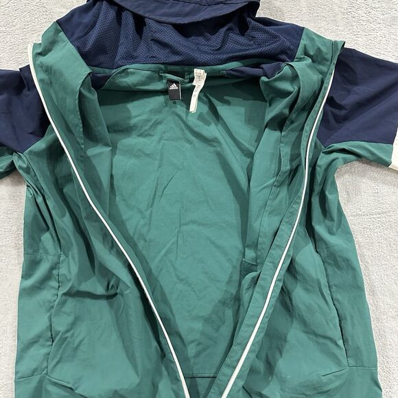 Adidas Full Zip‎ Windbreaker Hooded Jacket Men L Green Blue White Active - Picture 7 of 16